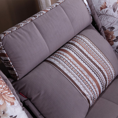 掌上明珠皮布藝組合沙發(fā)1+3+貴妃 融合時(shí)尚與舒適的客廳新選擇